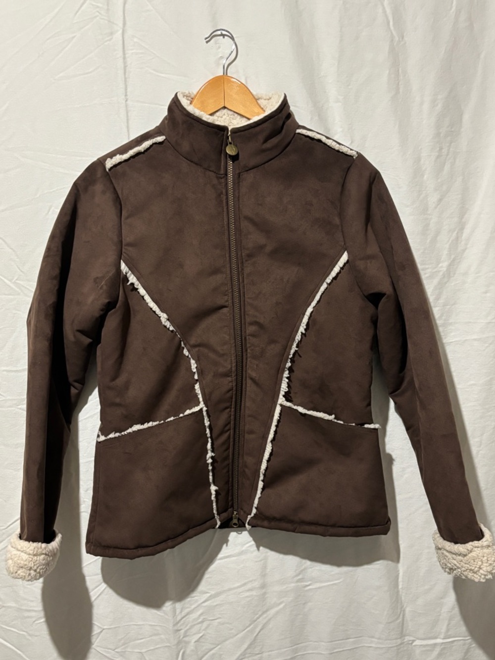 Outback Trading company leather and Sherpa lined jacket made in Canada 🇨🇦